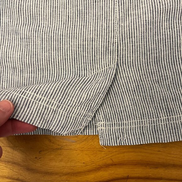 Dalia Blue & White Striped Linen Blend Mini Skirt, Size 6 - Picture 8 of 12